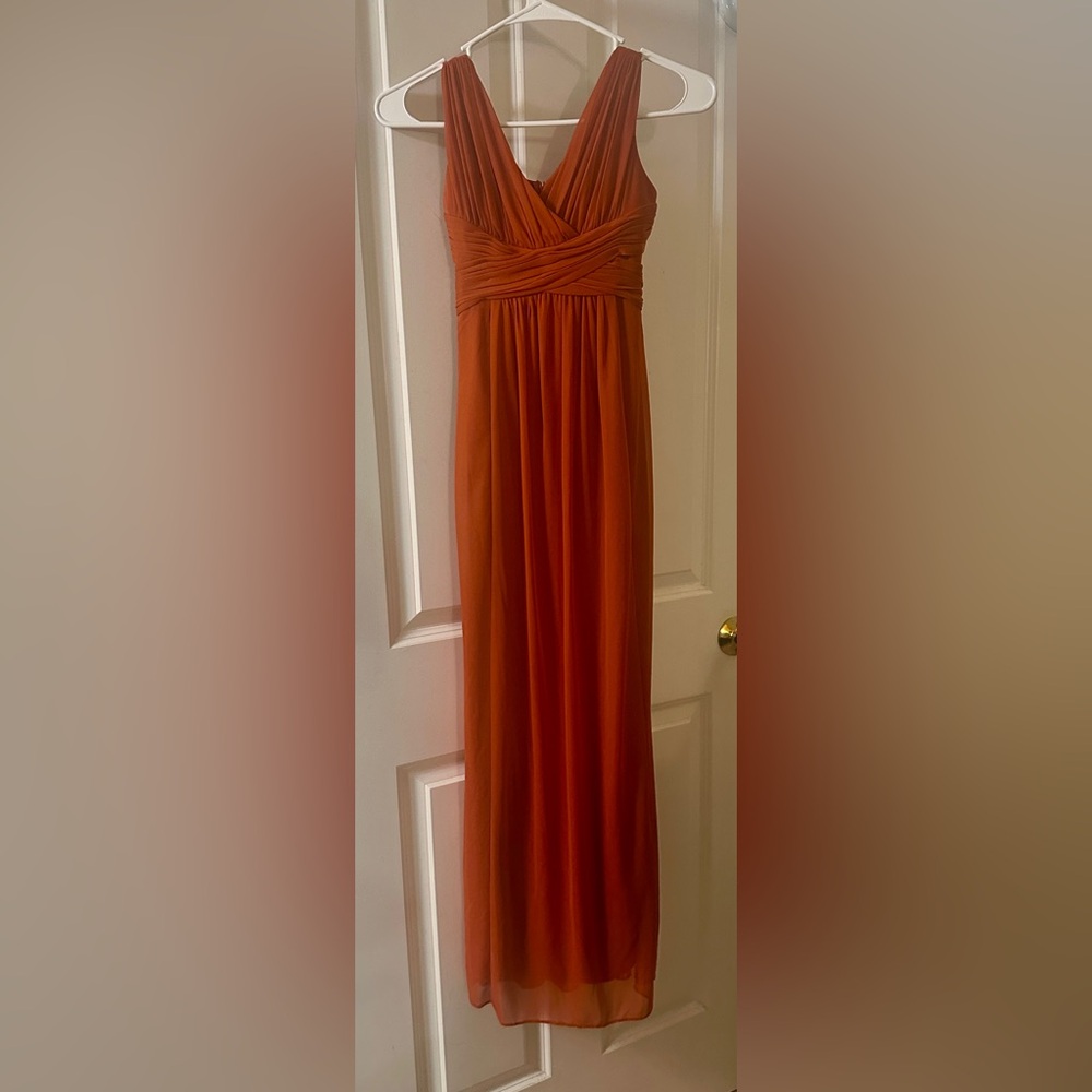 Elegant Orange Evening Gown